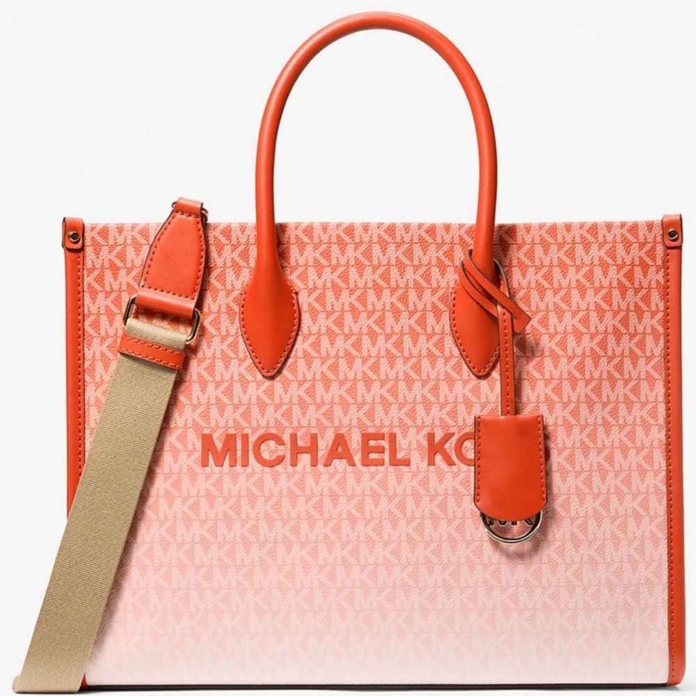 Michael Kors Medium Mirella Tote Bag Red Clay
